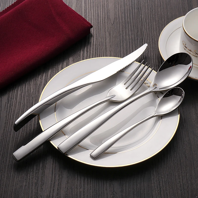 24/4pcs Dinnerware Set Stainless Steel Cutlery Set Knives Forks Spoons For Royal Silver Dinner Service for cutlery set,western style cutlery set,picnic cutlery set,stainless steel cutlery set