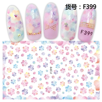 

1 sheet beauty flower design Ultra thin ADhesive decals Nail Art decorations Stickers nail accessories manicure tools F399-403
