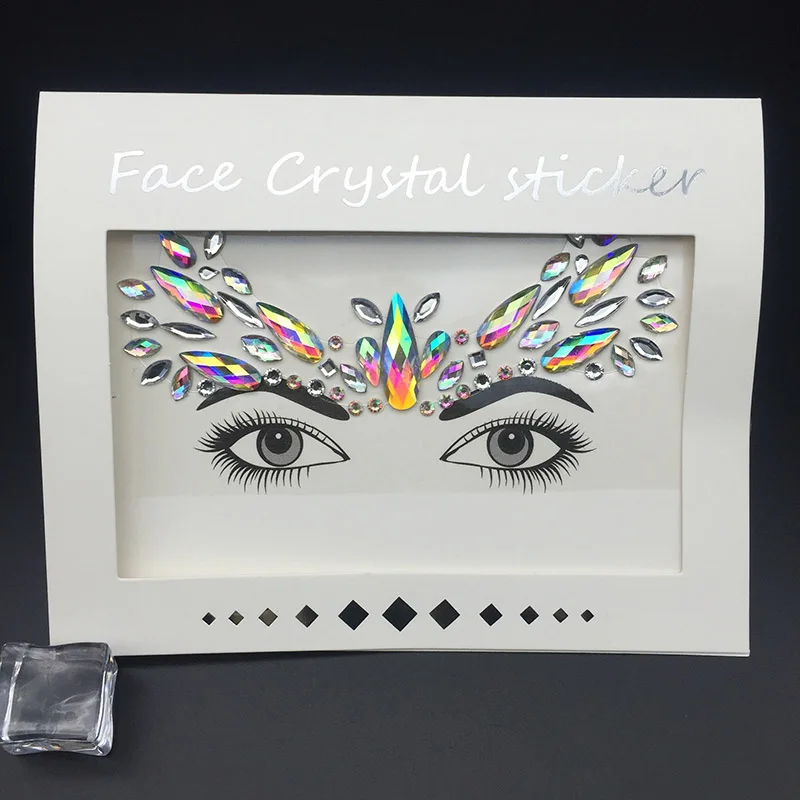 Pulaqi 3D наклейки с блестящими кристаллами для лица, вечерние DIY самоклеящиеся стразы для глаз, украшения на грудь, аксессуары, вечерние художественные наклейки F