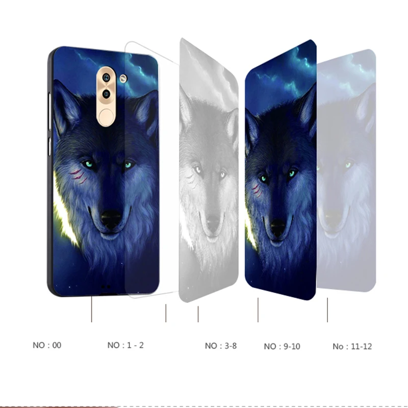 Huawei honor 6x Case Original Cover for Huawei honor 6x Bag Case Cover Skin Wolf Fish Skull honor 6x Fundas 100% BiNFUL 4