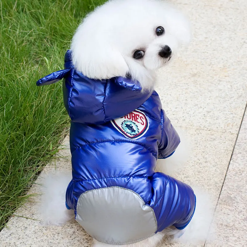Новая зимняя пуховая куртка для собак утепленная флисовая хлопковая одежда для собак комбинезон для животных с хлопковым щенком теплая продукция Roupa De Cachorro