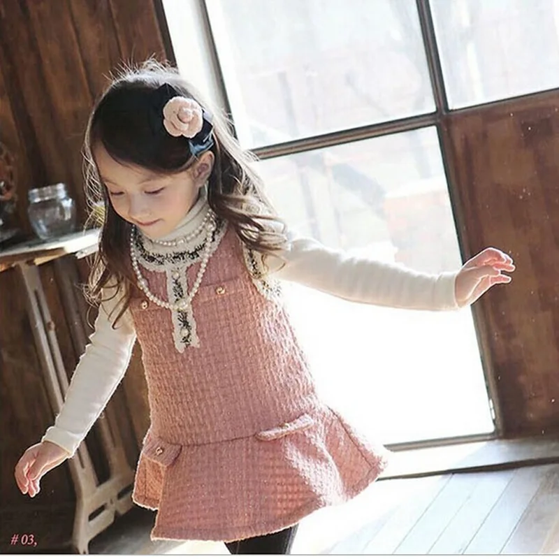 

Autumn Girls Dresses 2016 Fashion Vestido Princesa Flower Girl Pary Dresses Princess Girl Dress Vest Sleeveless Vestidos Menina