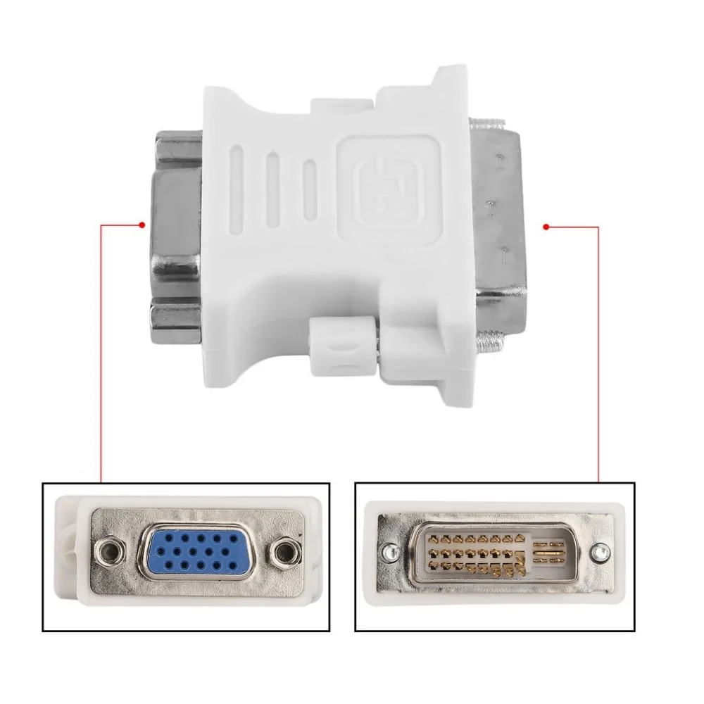 Позолоченный ATI DVI к vga разъем DVI-I(A/D) к VGA мужчин и женщин 24+ 5 pin к 15 Pin адаптер преобразования Горячая Новое поступление