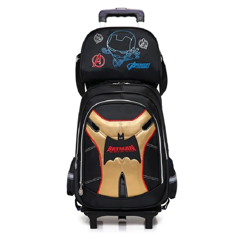 

3pcs/set Hot Boy Travel Luggage Rolling Trolley Case Climb The Stairs Children Girl Schoolbag Students Batman Cartoon Backpack