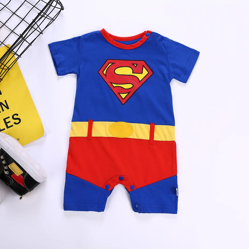 Одежда с суперменом; Комплект для малышей с короткими рукавами; Одежда для мальчиков; платье для девочек; комбинезон на Хэллоуин для новорожденных; комбинезон для младенцев; костюмы