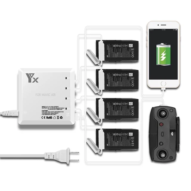 $44.98  for DJI Mavic Air Charger 6IN1 Charging 4 Battery + 2 USB Port Intelligent Mavic Air Accessories Dr