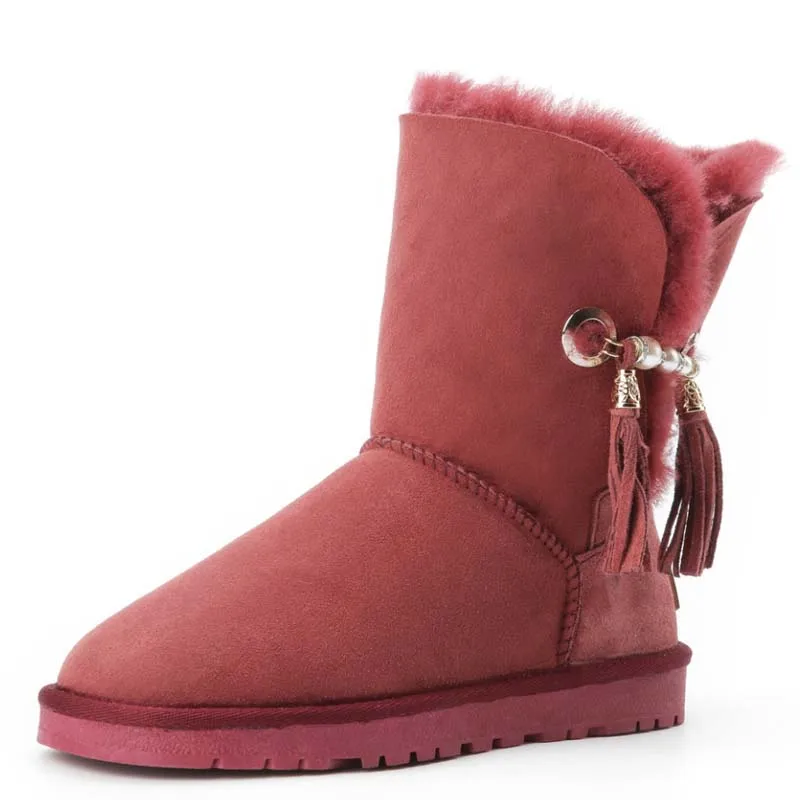 MYLRINA/Лидер продаж; классические модные зимние ботинки из натуральной овечьей кожи в австралийском стиле; зимняя водонепроницаемая женская обувь на меху; botas Mujer