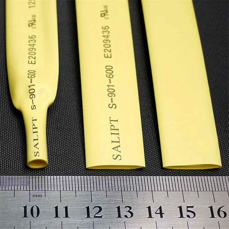 Yellow 12MM Assortment Ratio 21 Polyolefin Heat Shrink Tube Tubing