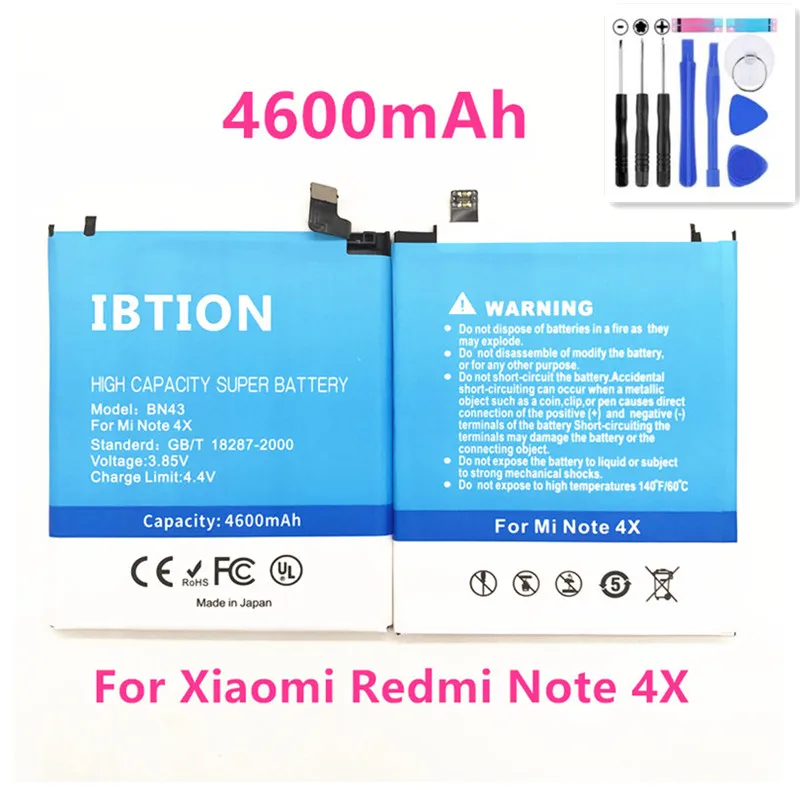 Аккумулятор BN43 4700 мАч для Xiaomi Redmi Note 4X 4X5 5 дюйма + Инструменты | Мобильные телефоны