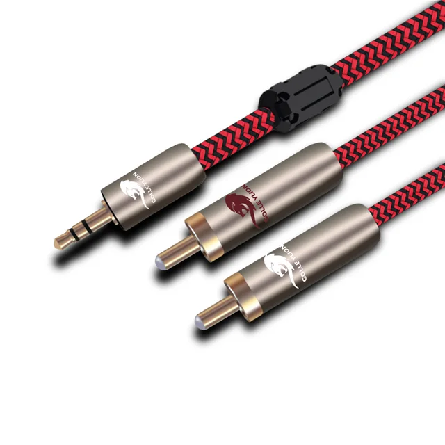 HIFI Stereo AV 3.5mm untuk 2 RCA Kabel Audio Untuk Laptop
