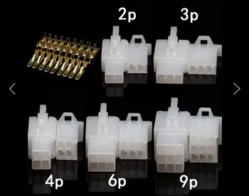 

2 3 4 6 9PIN 2.8mm connector + terminal Kits for Motorcycle ebike car set: male plug + female socket + terminal 100set/1lot