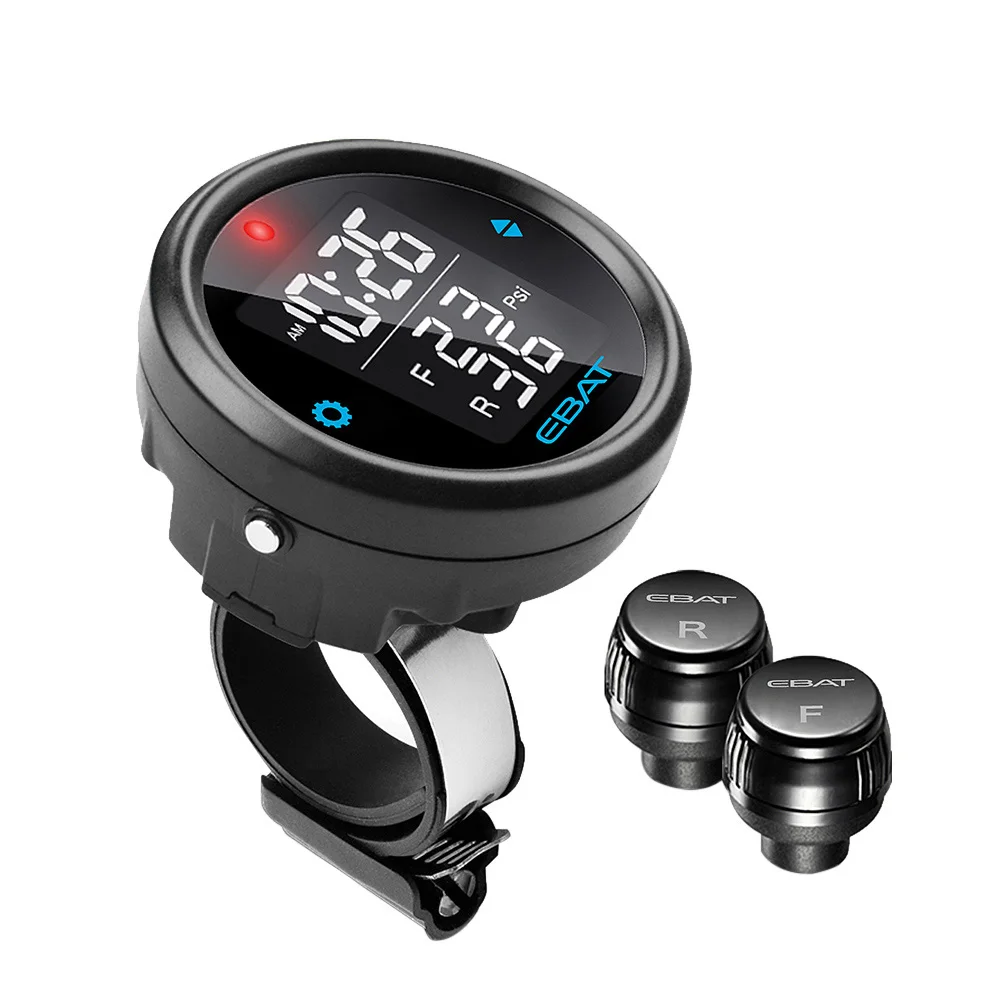 Steelmate EBAT ET-910AE Motorcycle TPMS Tire Pressure Monitor System 2-sensor Wireless LCD Display Moto Alarm System Steel mate
