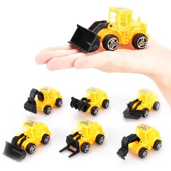 

Scale Model Toy Car Simulation Mini Engineering Vehicle Toy Bulldozer Excavator 6 Mixed Decorative Ornaments