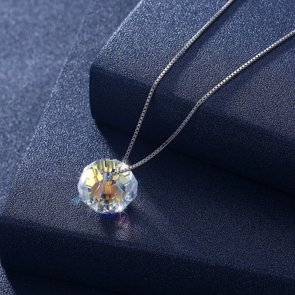 

ENDELI 2019 Hot European and American fashion simple crystal necklace Crystal from Swarovski 925 Silver Fine jewelry jewelry