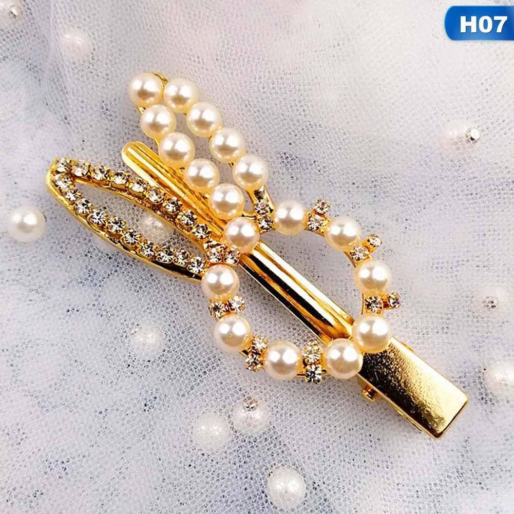 Элегантные Заколки для волос из сплава с жемчугом и геометрическим орнаментом, заколки для волос, повязка с Заколкой, женские аксессуары для волос