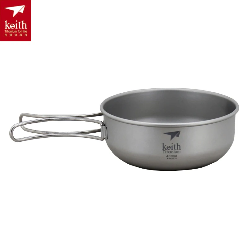 Keith camping 300 ml-600 ml Titanium tazón plegable ligero sólo Ti5323/Ti5326