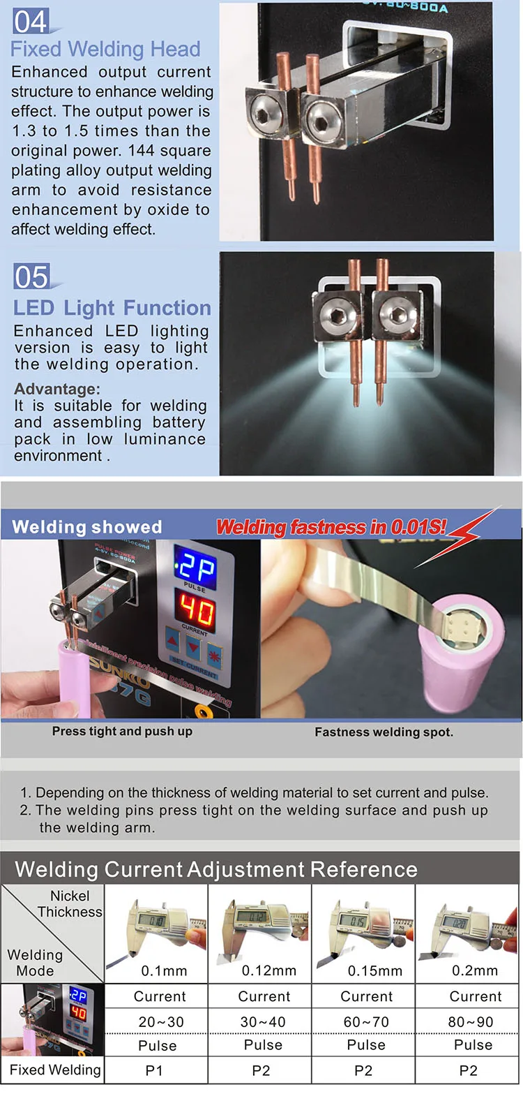 737G Battery Spot welder 1.5kw LED light Spot Welding Machine for 18650 battery pack welding precision pulse spot welders