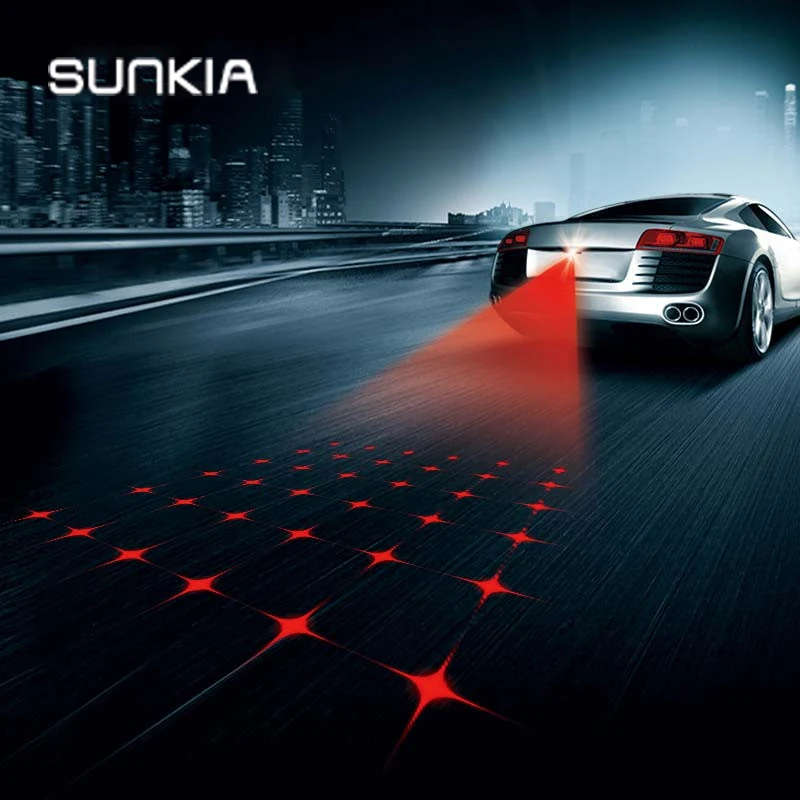 SUNKIA Cross Star przeciwkolizyjne tylne samochodowe laserowe światło przeciwmgielne automatyczne światło hamulca parkowania ostrzegawcze światło cofania Car Styling SUNKIA Cross Star przeciwkolizyjne tylne samochodowe laserowe światło przeciwmgielne automatyczne światło hamulca parkowania ostrzegawcze światło cofania Car Styling