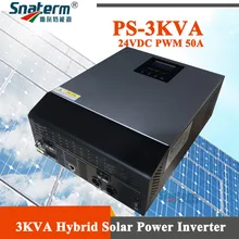 3000VA 2400 Вт Чистая Синусоидальная волна гибридный солнечный инвертор Встроенный ШИМ 50А Солнечный контроллер заряда и зарядное устройство переменного тока для домашнего использования