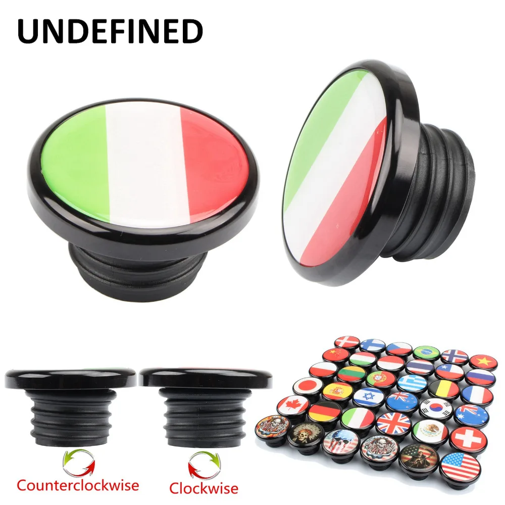 

2 Pcs Motorcycle Fuel Tank Cap Cover Italy Hungary Flag Custom Left Right Vented Gas Cap for Harley Sportster XL1200 883 Dyna