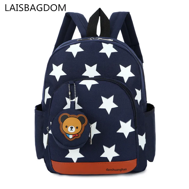 Boys Backpacks for Kindergarten Stars Printing Nylon Children Backpacks font b Kids b font Kindergarten font