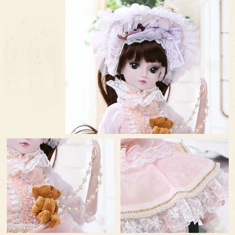 Оригинальная большая кукла принцессы Дианы 1/3 Bjd куклы 60 см 19 шарнирная кукла для девочек, игрушки для детей, детские игрушки, подарки на день рождения