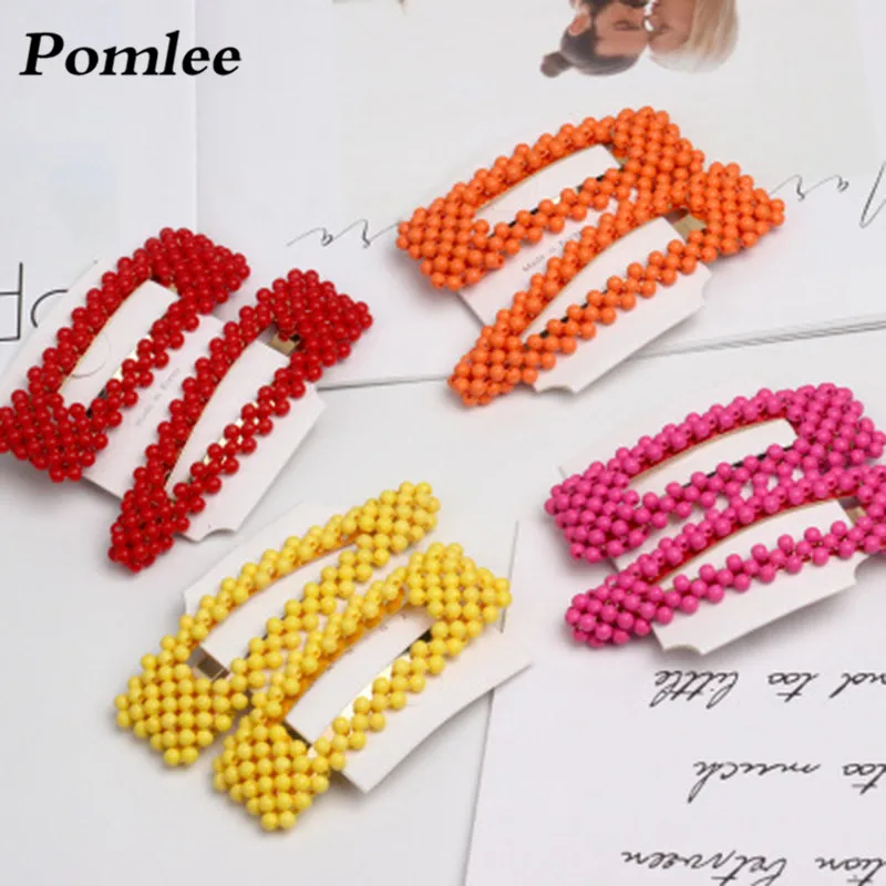 

Pomlee Bohemian Colorful Beads Hair Pins 2 Pcs Set Korean Hair Jewelry Girts for Women New Design Wedding Hair Clips Wholesale