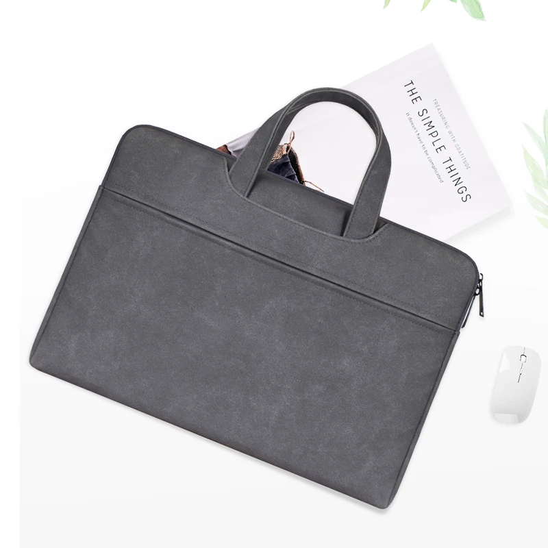 

Laptop Case Bag for Macbook Air Pro Waterproof Briefcase 14 13.3 15.4 15.6 PU Leather Notebook Handbag Computer Women Men Bag
