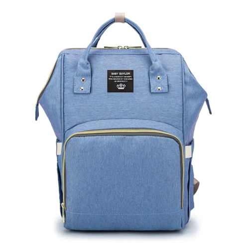 Модный мягкий подгузник, Большая вместительная детская сумка, водонепроницаемый рюкзак для путешествий, сумка для детей - Цвет: Light blue