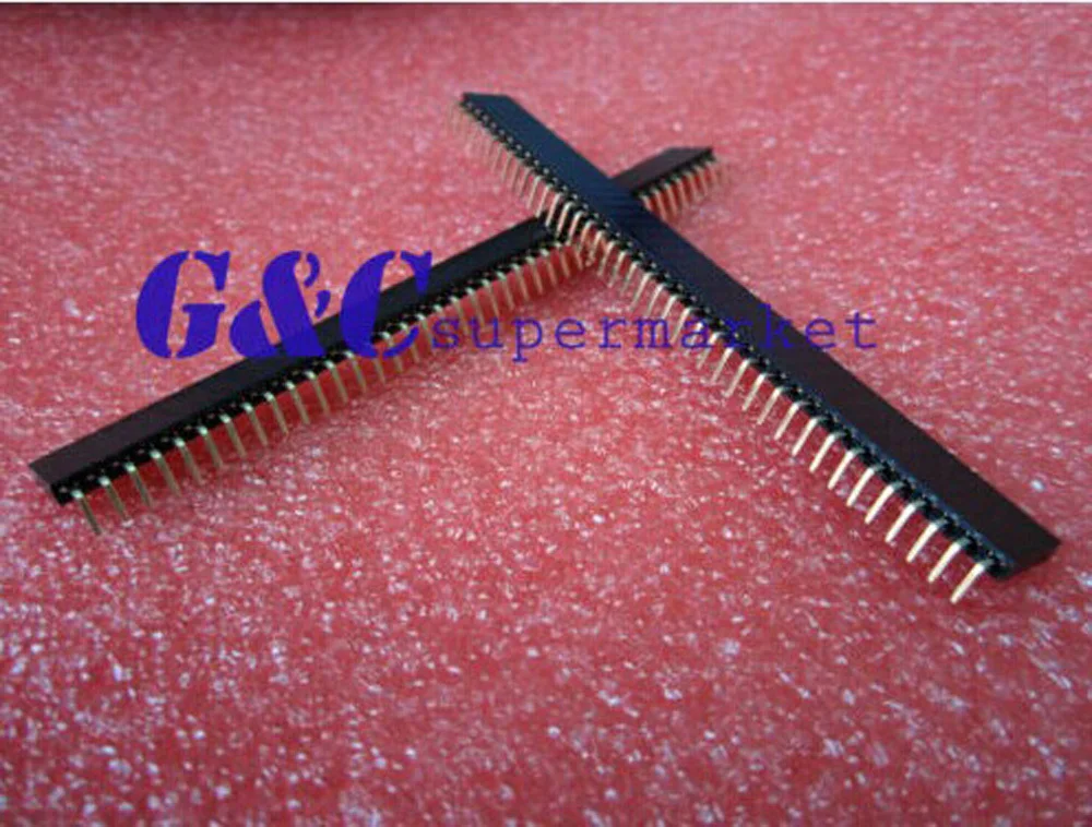 

10pcs 2.54mm 1x40 Pin Right Angle Single Row Female Pin Header Connector Strip Bending