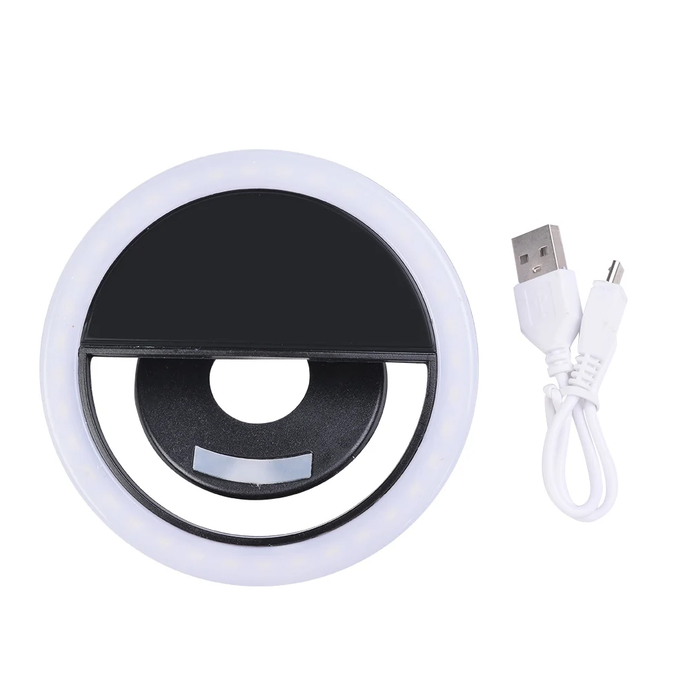 4 цвета для телефона дополнительный светильник ing Night Darkness Selfie Enhancing Fill светильник s светодиодный портативный USB зарядка селфи кольцевой светильник - Цвет: black
