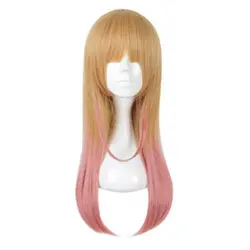 Mcoser 70 см желтый и розовый цвет Синтетический прямой жаропрочных Косплэй парик 100% Высокая Температура Волокно волос wig-663b