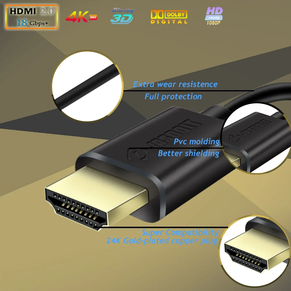 HDMI кабель к 2 0 V 4 K Ethernet и аудиопроектор ТВ ПК Xbox PS4 1 м 5 3 HDMI|Кабели HDMI| |