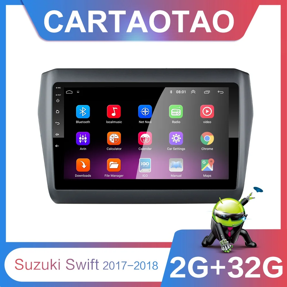 2G+ 32G " 2din Android 8,1 GO автомобильный dvd-плеер для Suzuki Swift автомобильный Радио gps навигация wifi BT плеер