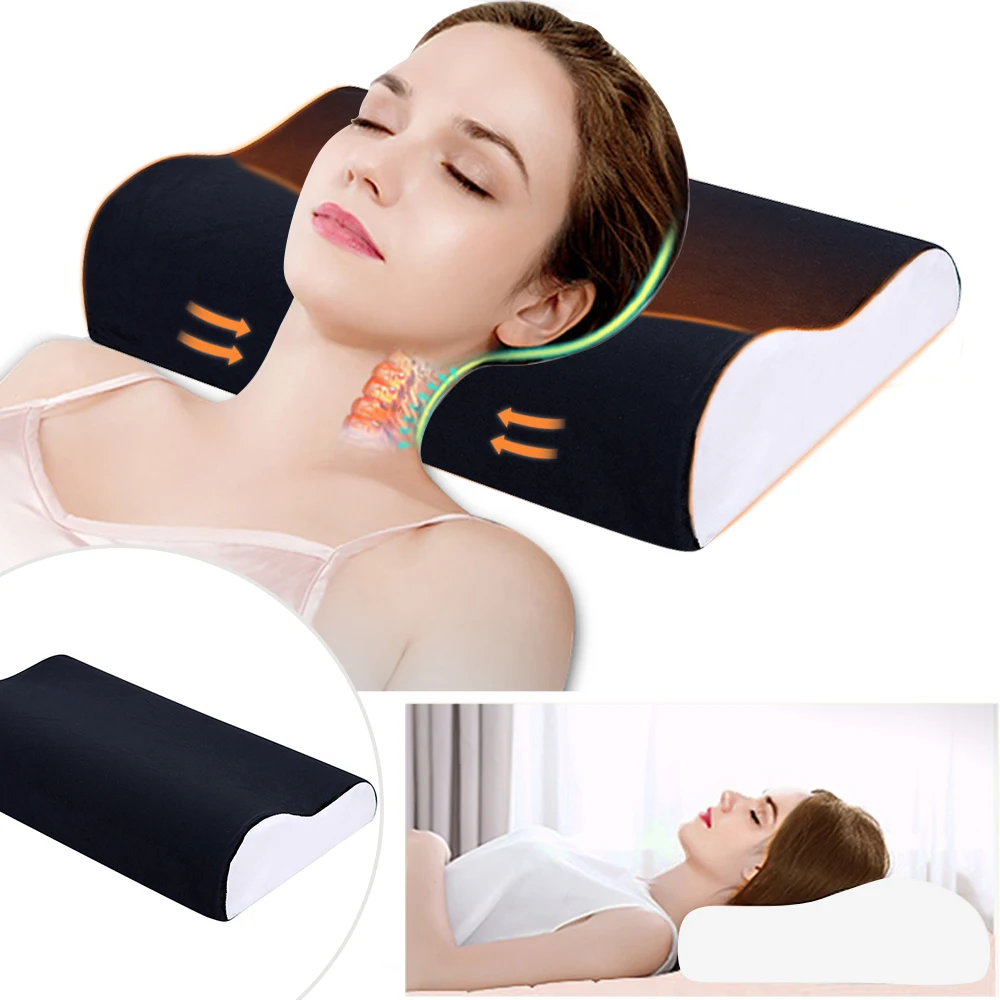 

1pc Memory Foam Pillow Orthopedic Latex Neck Pillow Fiber Slow Rebound Pillows Massager Cervical Health Care 50x30cm 5color