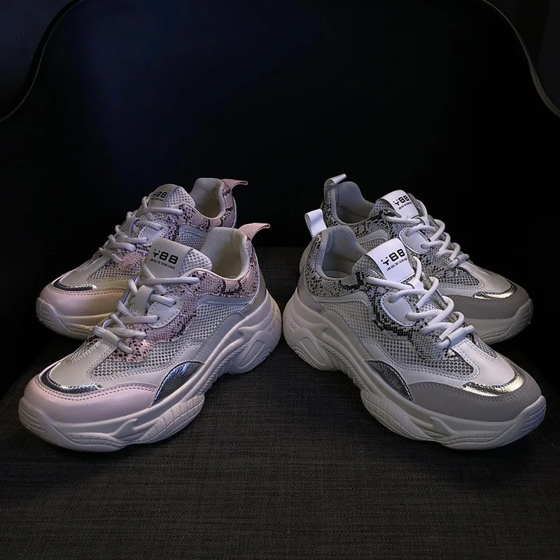 

Leopard Shoes Women Chunky Sneakers Platform zapatos de mujer Brand chaussures femme Fashion Lady footware Patchwork Breathable