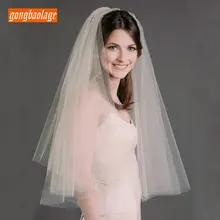 Лаконичная белая 75 см короткая свадебная вуаль слоновая кость Свадебные вуали с гребешком женские 0,75 метров 2 слоя Veiling свадебные аксессуары