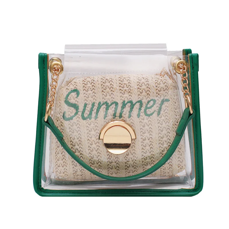 

Summer transparent jelly bag 2019 new wave Korean version of the wild Mini girl chain bag shoulder Messenger bag
