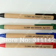 1000 шт. Восстановленный шариковая ручка, Kraftpaper/специальная бумага ручка, улучшению окружающей среды цветная бумага ручки