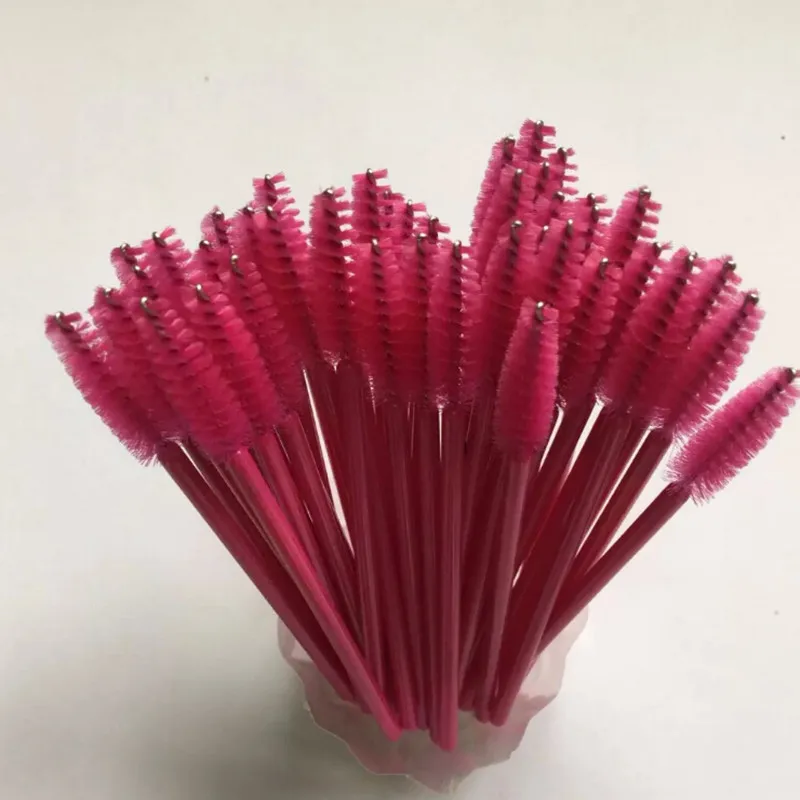 

Hot sale 1000 pcs Rose Red Disposable Eyelash Brush Mascara Applicator Wand makeup Brushes eyes care make up styling tools