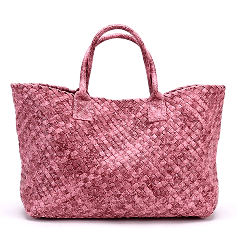 Vrouwen Handtassen Pu Lederen Mand Handtas Schouder Reizen Boodschappentas 2018 Vintage Geweven Grote Capaciteit Handtas Bolsa Feminina Vrouwen Handtassen Pu Lederen Mand Handtas Schouder Reizen Boodschappentas 2018 Vintage Geweven Grote Capaciteit Handtas Bolsa Feminina