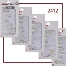 60 шт./упак. AB Цвет 3D Блестящий DIY Самоцветы очаровательный микс Стиль Кристаллы с плоским основанием по Стекло ногтей Стразы украшения Декор набор инструментов