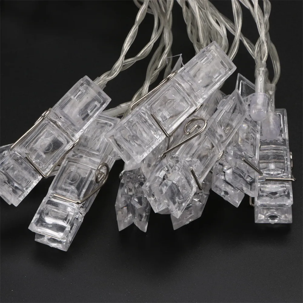 MUQGEW Navidad 20 USB carga LED ventana cortina luces cadena foto Clip lámpara Casa Fiesta Navidad luces led decoración #