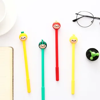 

6 pcs Kawaii fruit baby gel pen 0.5mm Black color Strawberry Watermelon Cute kid gift Office accessories School supplies FB477