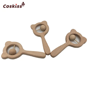 

Baby Toys Beech Hand Montessori Toys Teething Wood Ring Baby Rattles Teether Sensory Playing Gym Baby Teething Nursing Charms