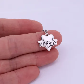 

heart bat pendant neckalce cute bat necklaces gift