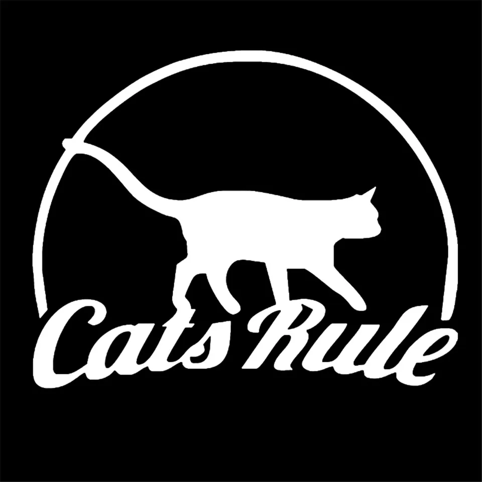 BlackSilverLaser 1411CM Pet CATS RULE Cat Fun Car Sticker Decal Waterproof Car Styling Motorcycle Accessorie (2)