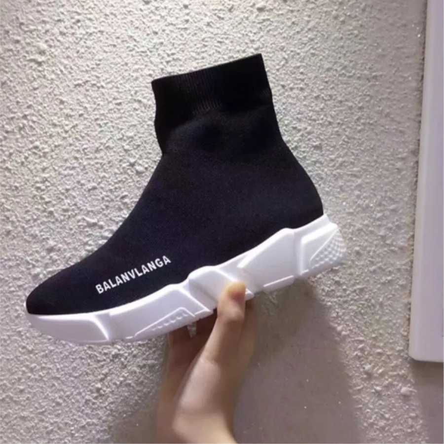 

2017 Hot High Top Fashion Elastic Socks Shoes Paris Round Platform Top Quality Elastic Cotton Causal Sock Shoes