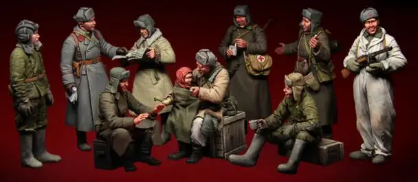 

1/35 Resin Figure The Resting Red Army Soldiers Big Set 10pcs/set Model Kits