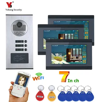 

Video Intercom 7 Inch Wifi Wireless Video Door Phone Doorbell Intercom System Android IOS APP For 3 Units Apartment